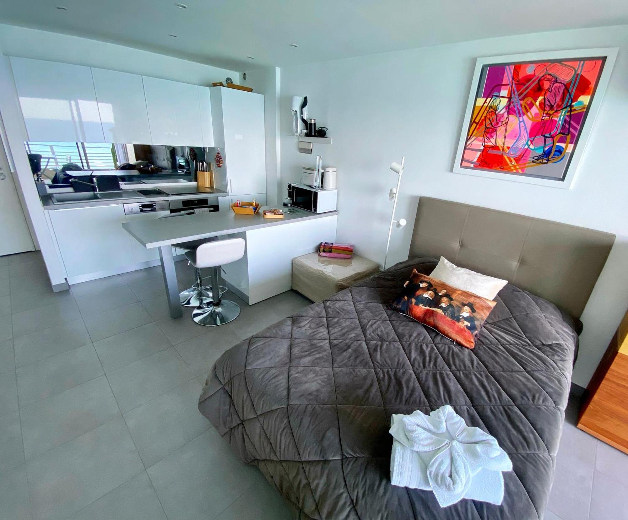 Sea View Studio, Huge Terrace On The 4Th Floor Apartment Ментона Екстериор снимка